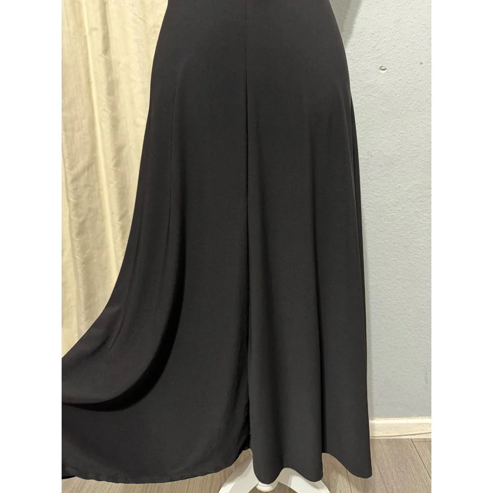 Whimsical Jason Maxwell Black Midi Skirt XL A-Line Elastic Waist Stretch Fairy